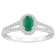 6x4mm Oval Emerald 1/4 ctw Diamond Rhodium Over Sterling Silver Halo Ring
