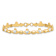 14k Two-tone Gold Diamond-Cut Claddagh Polished Link Bracelet