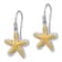 Rhodium Over Sterling Silver Polished Two-tone Star Fish Dangle Earrings