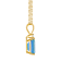 9x7mm Emerald Cut Blue Topaz with Diamond Accent 14k Yellow Gold Pendant
With Chain