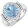 3.73ctw Blue Aquamarine and Diamond 14K White Gold Halo Ring