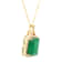 5.92 Ctw Emerald and 0.30 Ctw White Diamond Pendant in 14K YG