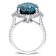 White Sapphire, London Blue Topaz and Diamond 14K White Gold Ring 12.63ctw