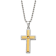 White Cubic Zirconia Stainless Steel Yellow IP-plated Men's Pendant With
Chain And Bracelet