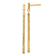 14k Yellow Gold Polished and Diamond-Cut Bar Dangle Earrings