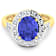 2.81ctw Violet Tanzanite and Diamond 14K Yellow Gold Halo Ring