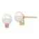 14K Yellow Gold 7-7.5mm White Round Freshwater Cultured Pearl Pink Topaz
Post Earrings