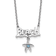 Rhodium Over Sterling Silver Blue Crystal Starfish Beach 16 Inch with 2
Inch Necklace