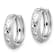 Rhodium Over 14k White Gold Diamond-Cut X Satin 1/2" Hinged Hoop Earrings