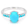 Turquoise Round And Oval Ring In Platinum Over Sterling Silver