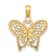 10K Yellow Gold Diamond-Cut and Textured Butterfly Charm
