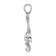 Rhodium Over 14K White Gold Polished and Textured 3D Anchor with Rope Charm