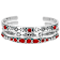 Red Coral Sterling Silver Cuff Bracelet Set Of 3