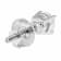 White Cubic Zirconia 14k White Gold Single Stud With Velvet Gift Box 0.75ctw