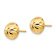 14k Yellow Gold Polished and Diamond-Cut 9mm Button Earrings