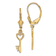 14k Yellow Gold Polished Heart Key Dangle Earrings