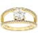 Diamond Simulant Castle Cut Round And White Zircon Ring In 18K Gold Over
Sterling Silver 2.67ctw