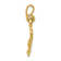 14k Yellow Gold Polished and Textured Four Leaf Clover Pendant