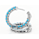 Turquoise Inside Outside Hoop Earrings in Rhodium Over Sterling Silver
