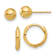 14k Yellow Gold Polished 5mm Ball and 3/8" Hinged Hoop Earring Set