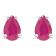 6x4mm Pear Shape Ruby 14k White Gold Stud Earrings