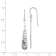 Rhodium Over Sterling Silver Hammered Teardrop Dangle Earrings