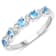 Swiss Blue Topaz and White Topaz Sterling Silver 5 Stone Band Ring