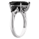Sterling Silver Pear Shape Black Spinel Ring 7.0ctw