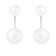 6-10mm White Cultured Freshwater Pearl Rhodium Over Sterling Silver Earrings