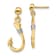 14k Yellow Gold and Rhodium Over 14k Yellow Gold 3D Fish Hook with Rope
Dangle Earrings