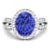 3.82 ctw Oval Violet Tanzanite and Diamond 14K White Gold Split Shank
Halo Ring