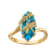 Blue Topaz 14K Yellow Gold Plated Sterling Silver Dragonfly Ring 5.50ctw