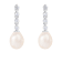7-8mm White Cultured Freshwater Pearl and Cubic Zirconia Rhodium Over
Sterling Silver Earrings