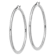 Rhodium Over 14k White Gold Polished 2 3/16" Tube Hoop Earrings