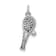 Rhodium Over 14k White Gold Diamond Racket and Ball Pendant