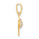 14K Two-tone Gold  Heart with Cubic Zirconia Pendant