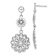 Rhodium Over 14k White Gold Diamond-Cut Sunflower Style Double Drop Earrings