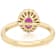 Grape Color Garnet Oval And Lab-Created Moissanite Ring In 18K Gold Over
Sterling Silver 1.51ctw