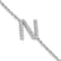 Rhodium Over 14k White Gold Diamond Sideways Letter N Bracelet