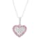 Lab Ruby And White Cubic Zirconia Rhodium Over Silver Children's Heart
Pendant With Chain 0.28ctw