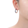 Amethyst Color CZ Pave Hoop Earrings In 18K Rose Gold Over Brass