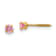 14k Yellow Gold Children's 3mm Pink Tourmaline Simulant Stud Earrings