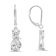 White Cubic Zirconia Rhodium Over Sterling Silver Cat Earrings 3.40ctw