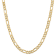 14K Yellow Gold 7.5mm Flat Figaro Chain Necklace