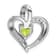 Rhodium Over 14k White Gold Peridot and Diamond Heart Pendant