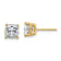 14K Yellow Gold 2.25ct. 6.0mm Cushion D E F Pure Light Moissanite Earrings