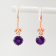 Amethyst and CZ 1.59 Ctw Round 18K Rose Gold Over Sterling Silver Drop
Earrings Jewelry.