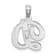 Rhodium Over 14k White Gold Polished Script Letter D Initial Pendant