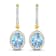 1.92ctw 14K Yellow Gold Aquamarine and White Diamond Halo Earrings