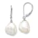 Rhodium Over 14K White Gold 13x15mm Keshi White Freshwater Cultured
Pearl Dangle Earrings
